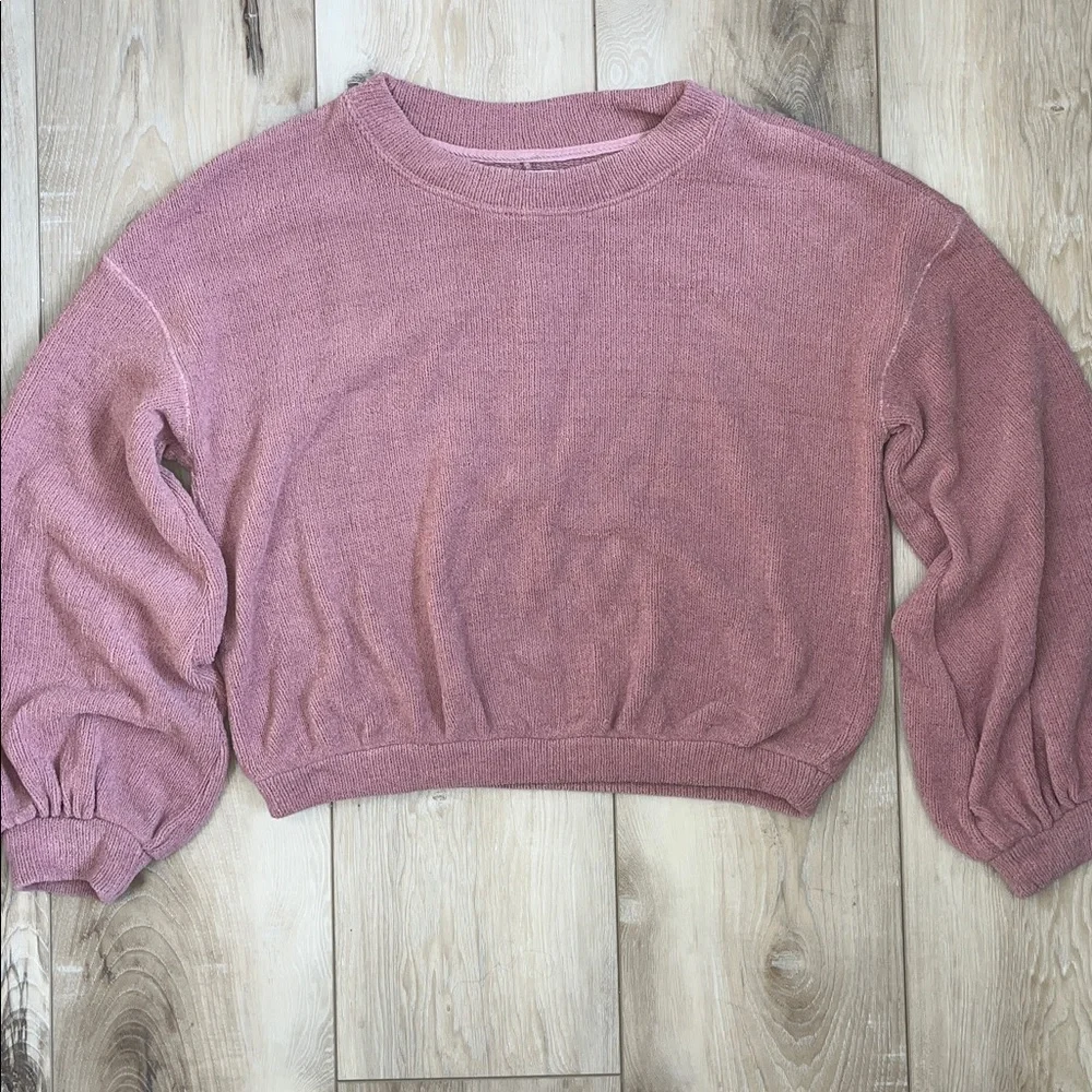 Free People Beach Happy Pullover Chenille Sweater Roan Rouge Size Medium - Picture 2 of 8